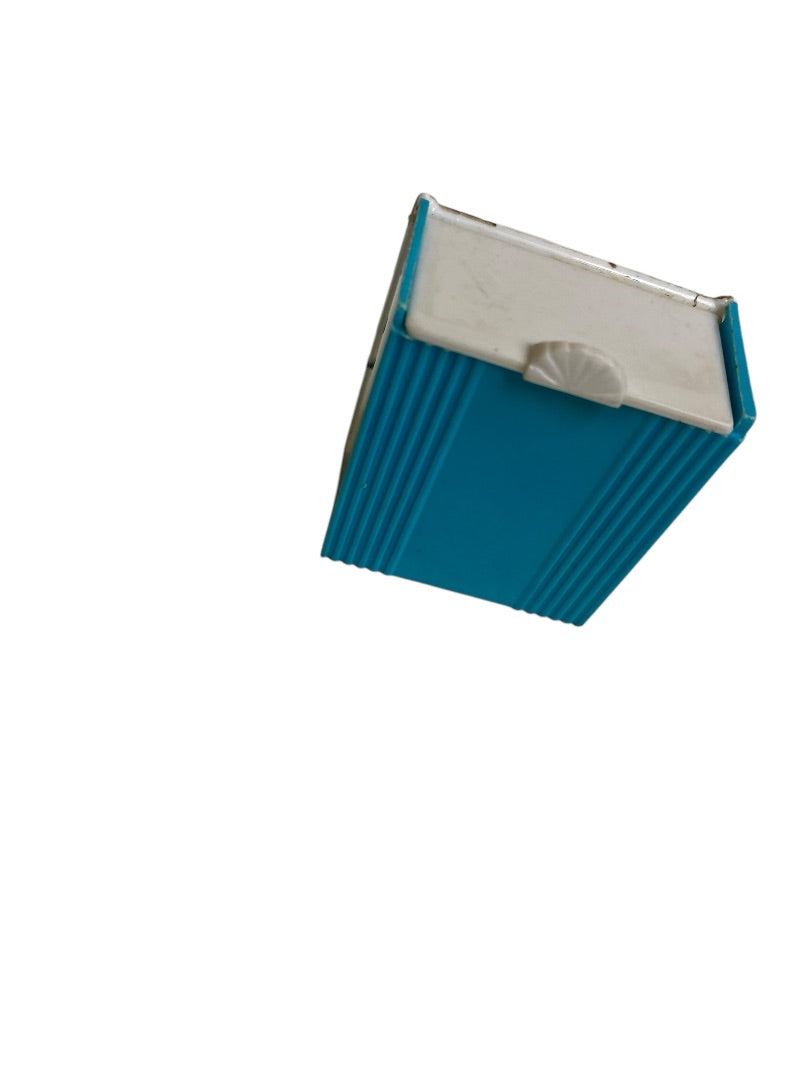 1950s Plasco Miniature Dollhouse Hamper Bathroom 1:18 Scale Teal Aqua