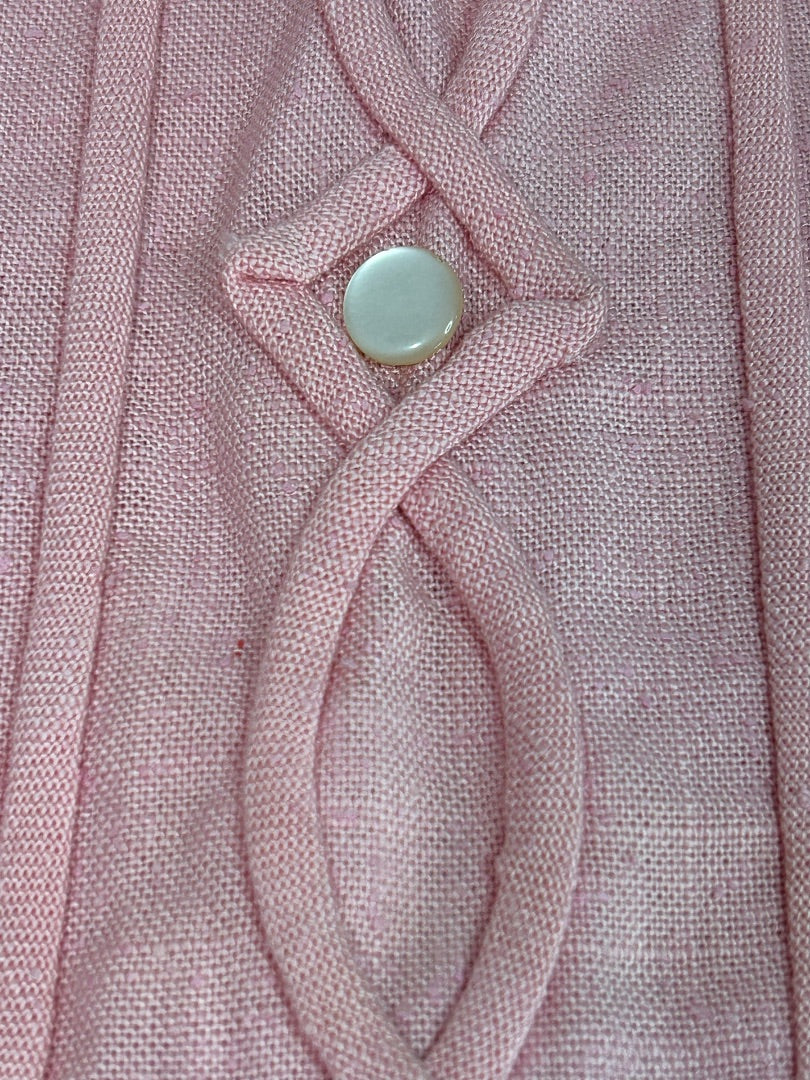 For JPs Only Womens Dress Pink Vintage Braided Front 60s Mod Style