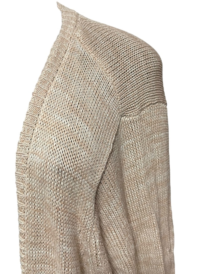 3X Torrid Open Long Sleeve Cardigan Womens Sweater Tan Marled Knit