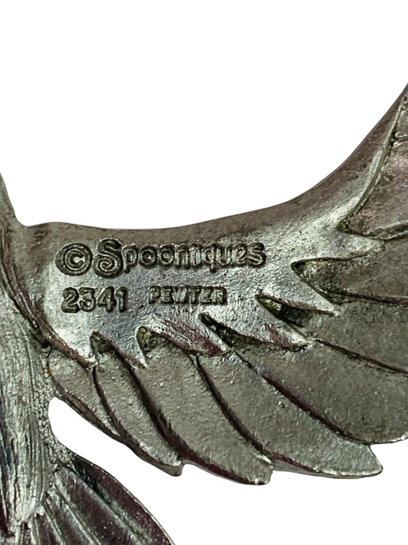 Spoontiques Pewter Eagle Ornament Crystal 3" #2341 Suncatcher