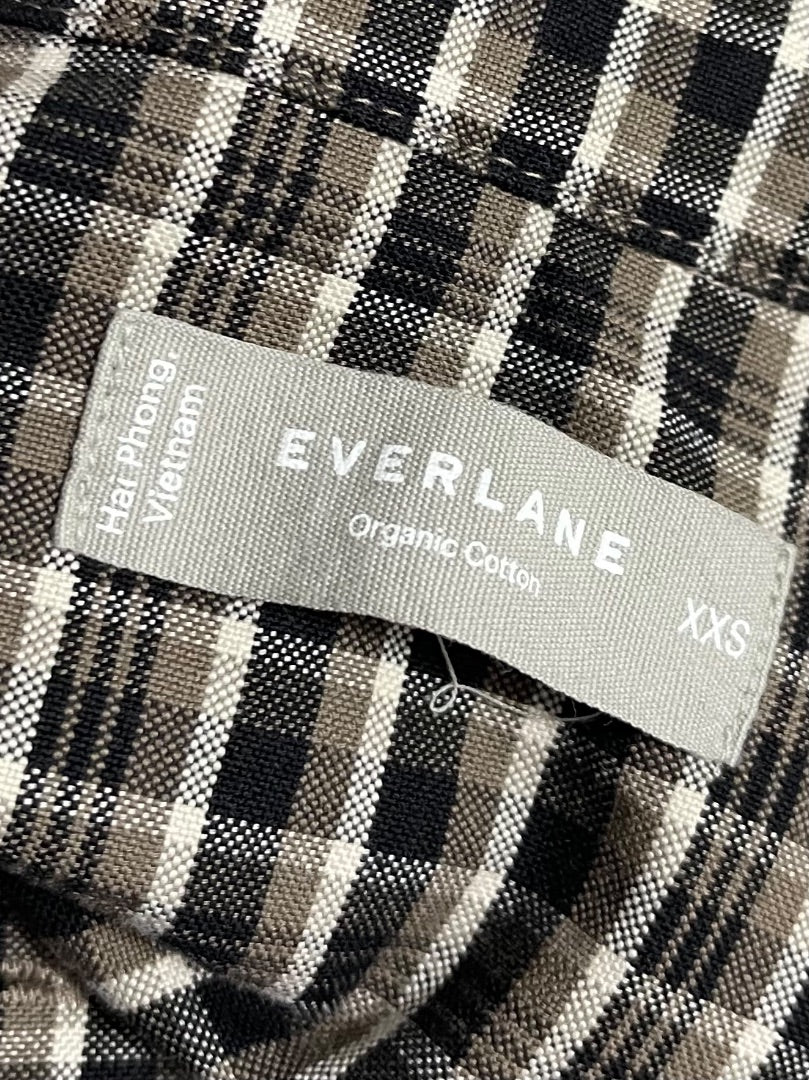 XXS Everlane Button Up Shirt Womens Oversize Collared Plaid Cotton Shirt