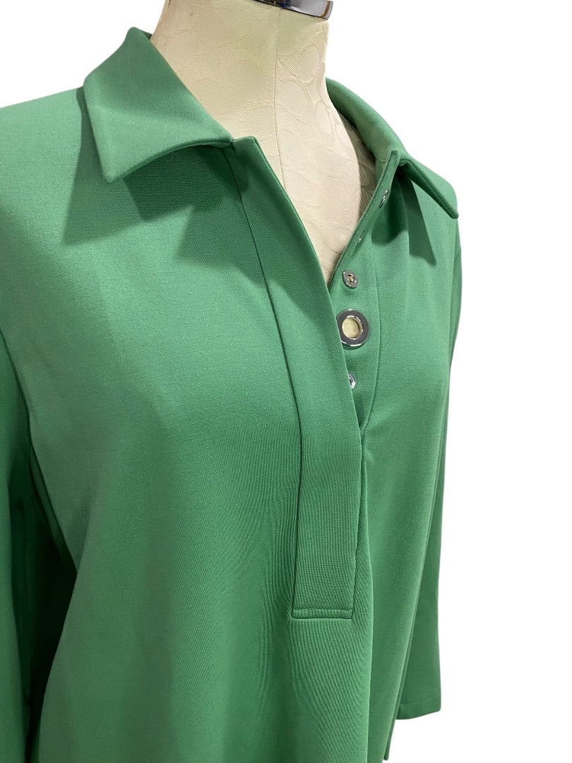 Large Lafayette 148 New Jade Ponte Knit Collared Dress Pockets