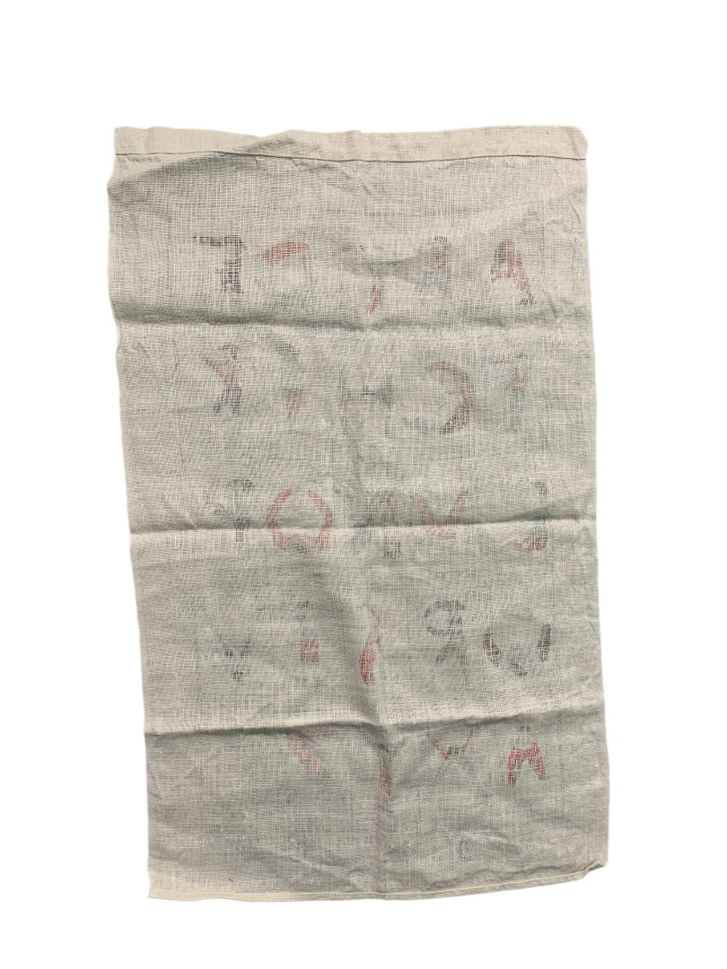 Vintage Tea Towel The Comical Hotch Potch or The Alphabet Posture 26" x 16"