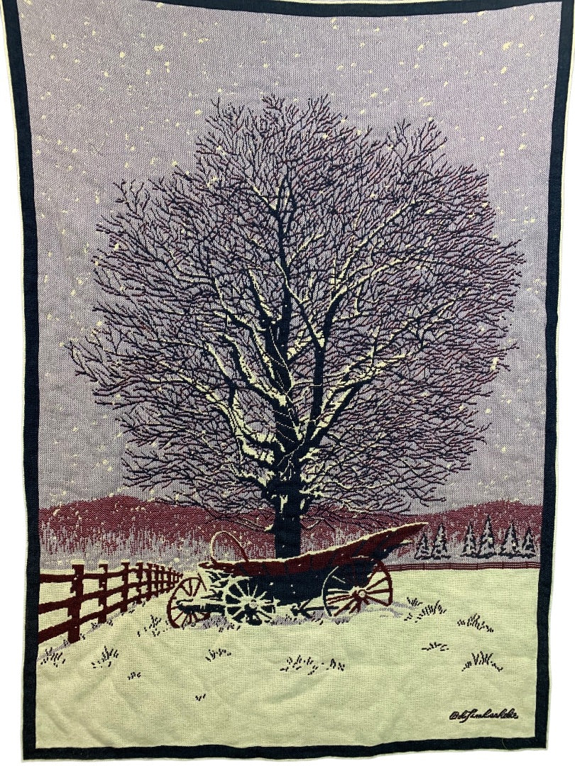 Vintage Woven Throw Blanket Bob Timberlake Winter 66" x 50"