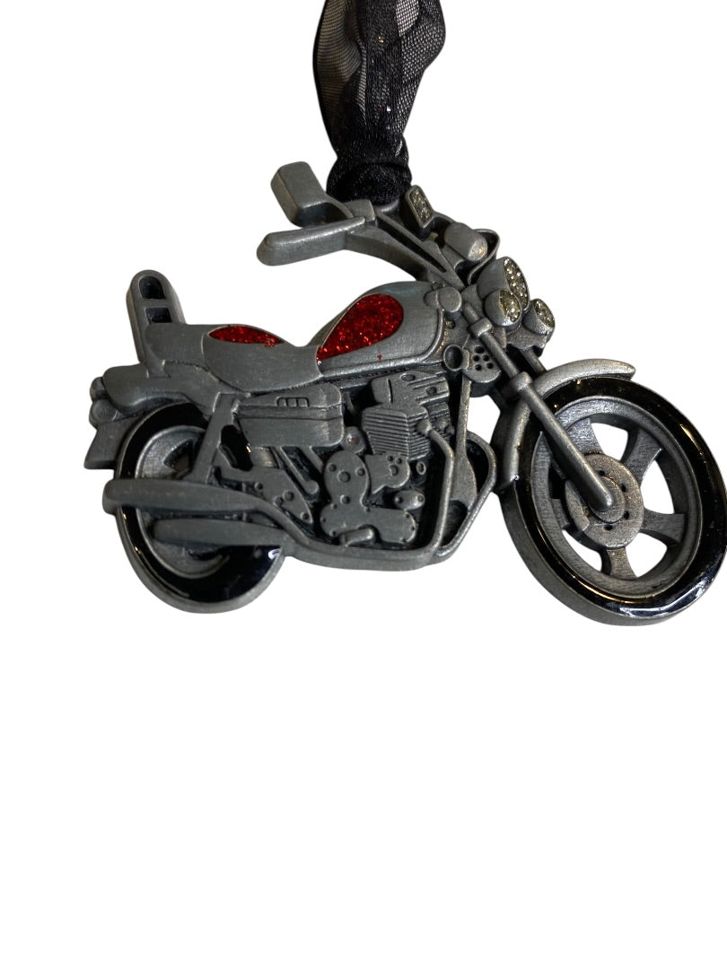 2008 Gloria Duchin Pewter Motorcycle Christmas Ornament 2.6"L