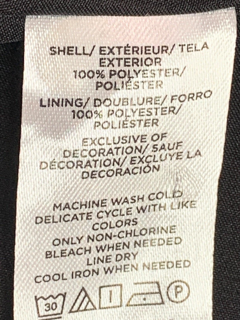 Size 2P Loft Petites Black Tweed Ruffle Hem Skirt Side Zip