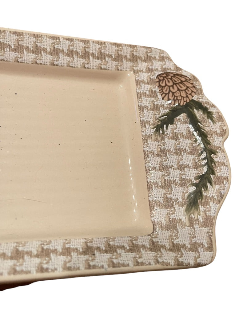 St. Nicholas Square Snow Valley Tray & 5 1/4" Spreading Knife 16"L x 5 1/2"W x 1 1/4"T