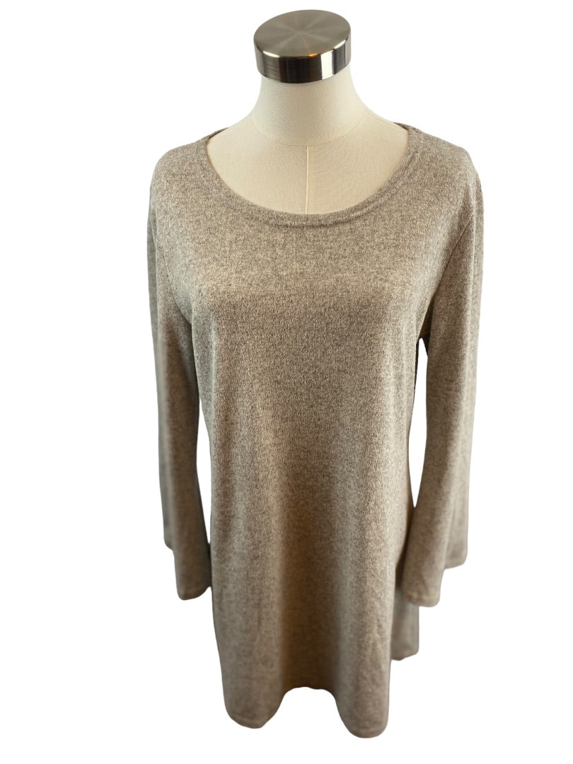 1XL Women's Pullover Tunic Sweater Heathered Gray Long Unbranded