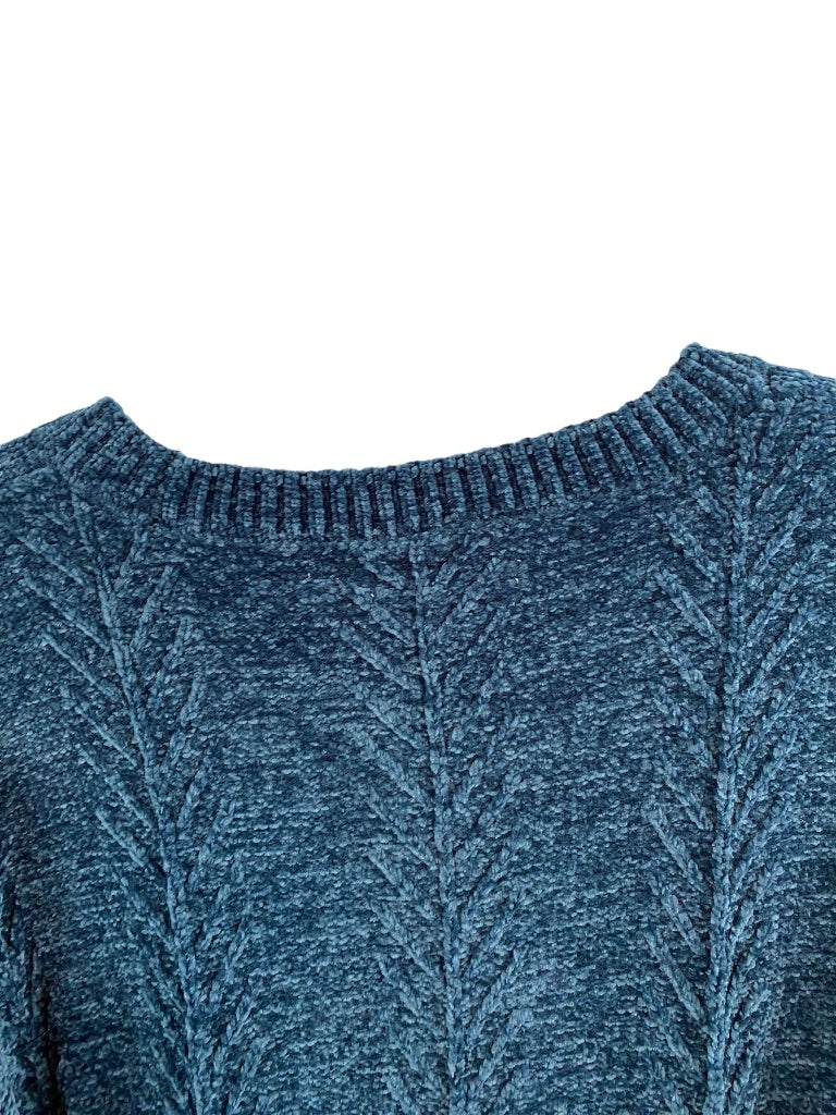 XXL Orvis Women's Teal New Chenille Pullover Cable Knit Sweater