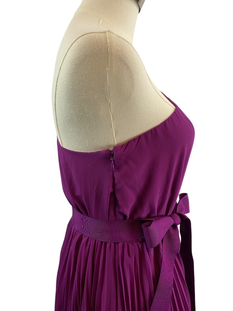 Size 2 The Limited Women's Purple Pleated One Shoulder Sleeveless Ribbon Belt