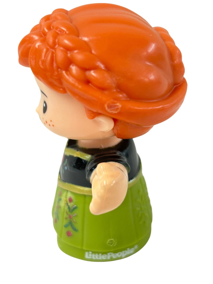Frozen Anna Little People Fisher Price Figure Disney Green Black Dress 2.5"