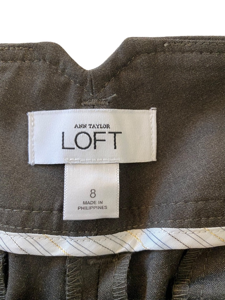 Size 8 LOFT Women's Dark Brown Crop Cuffed Dress Pants 26.5" Inseam