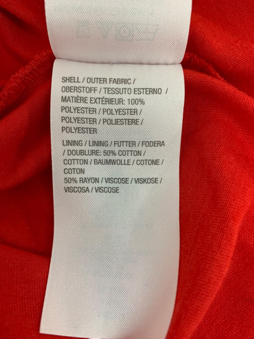 XL H by Halson Womens Red Sleeveless Pullover Lined Blouse Tunic Sleeveless Petal Front