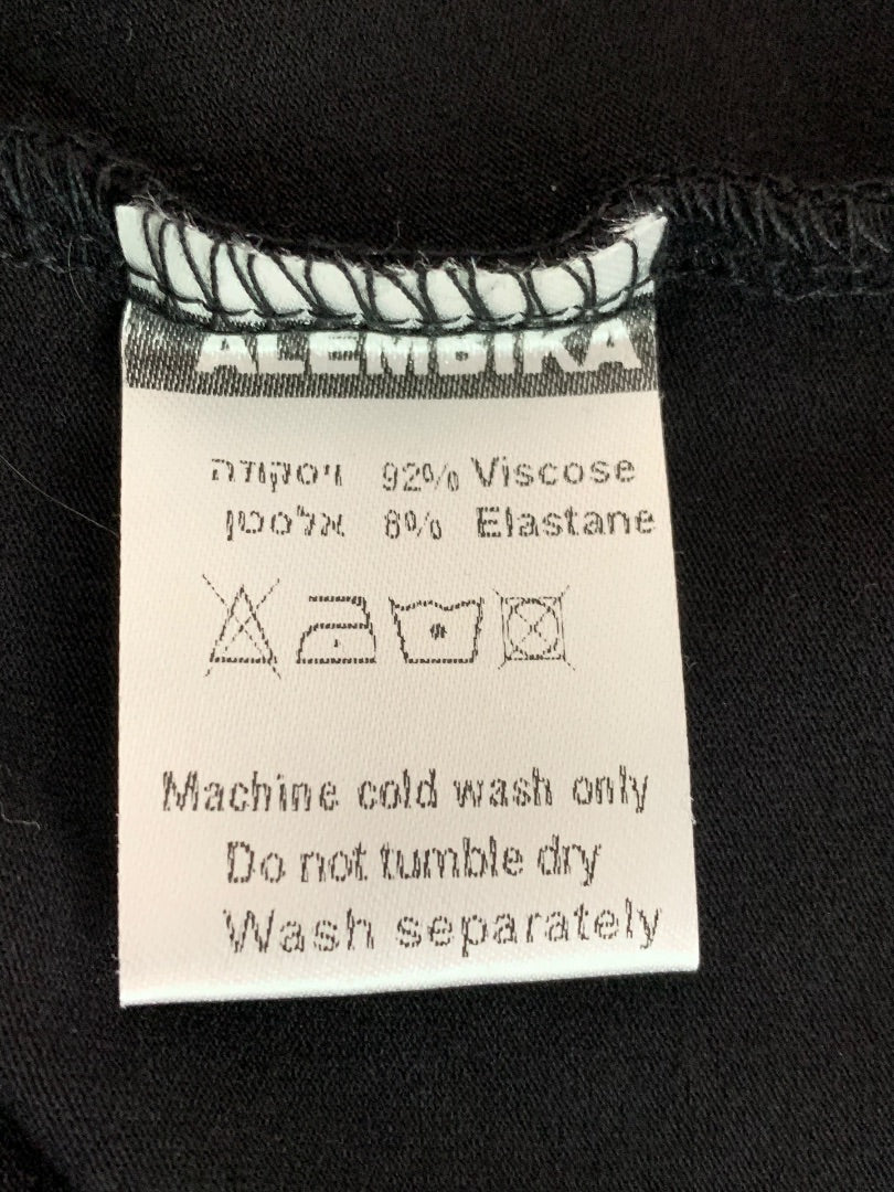 Size 10-12 Alembika Womens Black Tunic Tank Top Scoop Neck