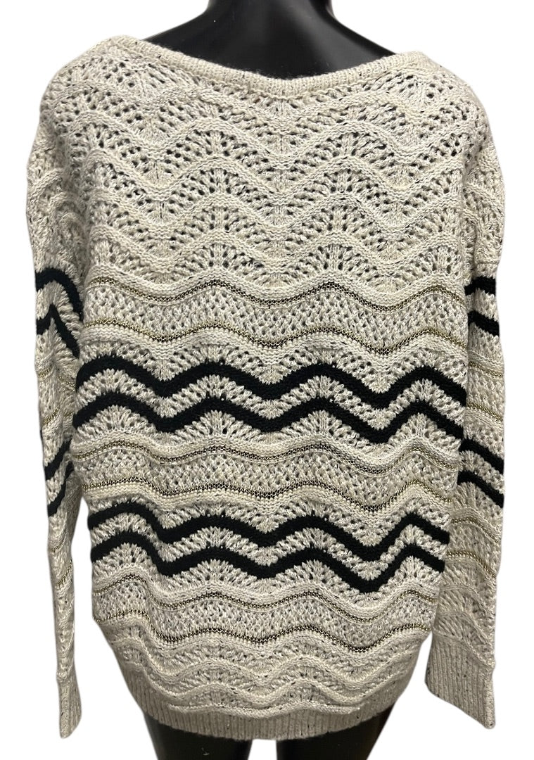 Large Skies Are Blue Loose Knit Womens Sweater Metallic
