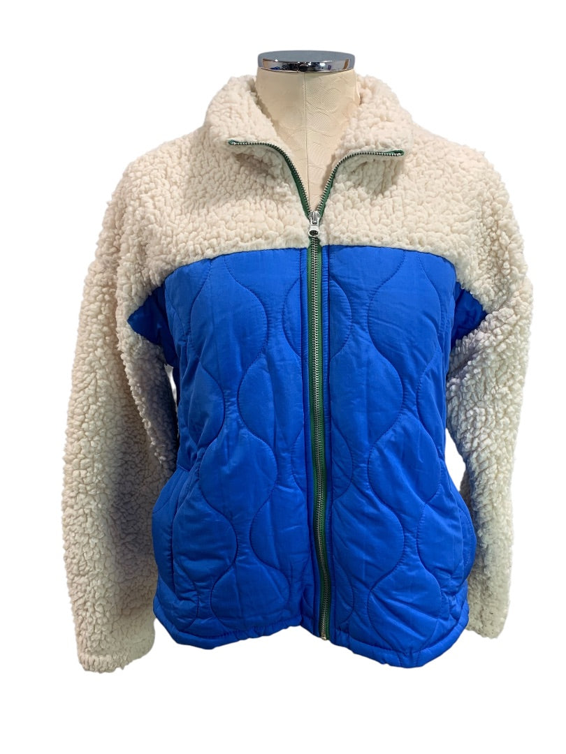 Small Thread & Supply Womens Blue Fleece Full Zip Jacket