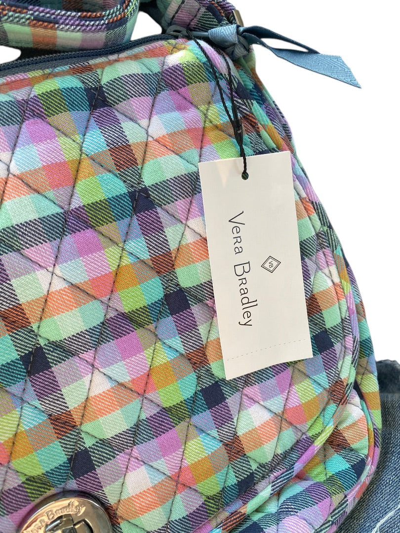 Vera Bradley Saddle Crossbody Bag Gingham Plaid New 29579-12611 Messenger