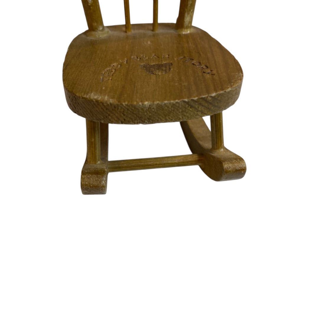 1980s Teddy Bear Story Miniature Dollhouse Rocking Chair Rocker 1:12 Scale