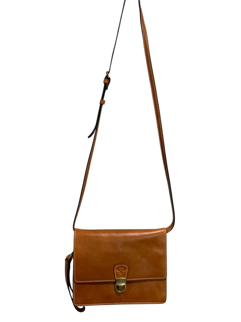 Patricia Nash Leather Crossbody Bag Brown Flap Organizer Vintage Style Purse