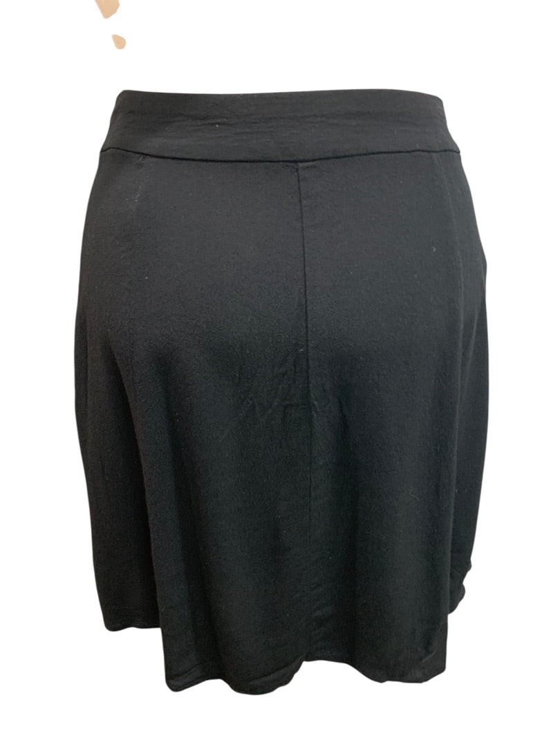 Size 4P Loft Petites Womens Black Lightweight Side Zip A-Line Skirt
