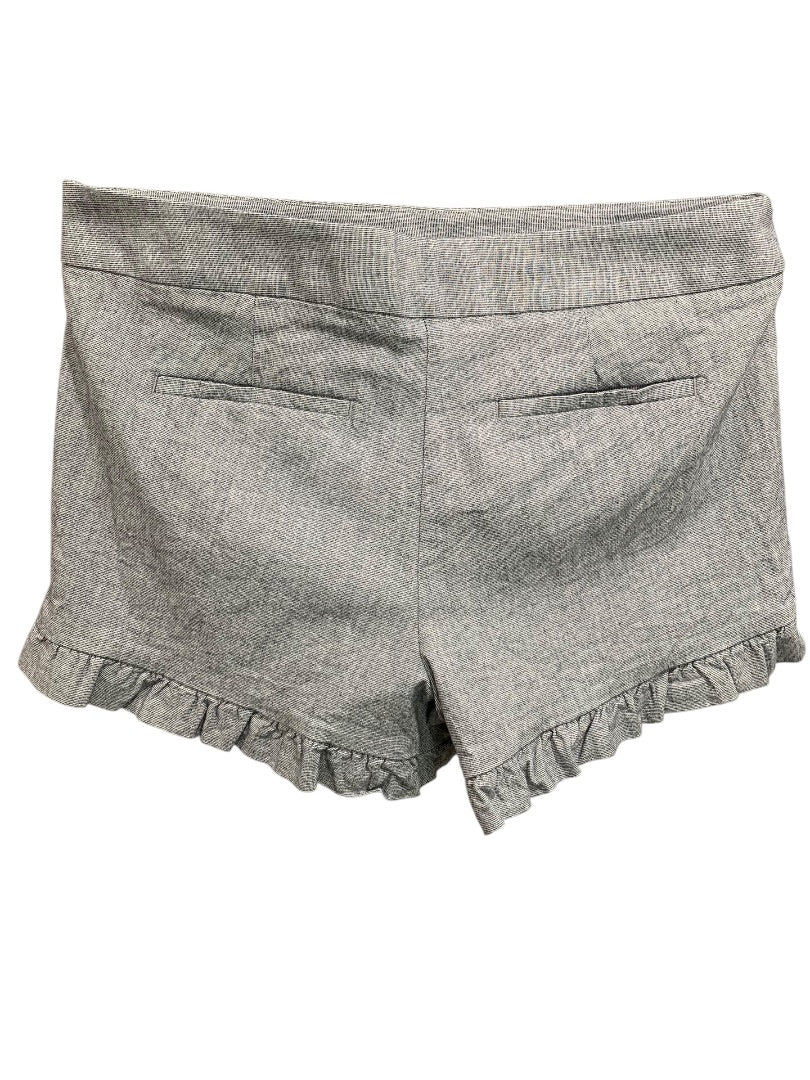 Size 4 Loft Womens Ruffle Hem Shorts Side Zip Blue