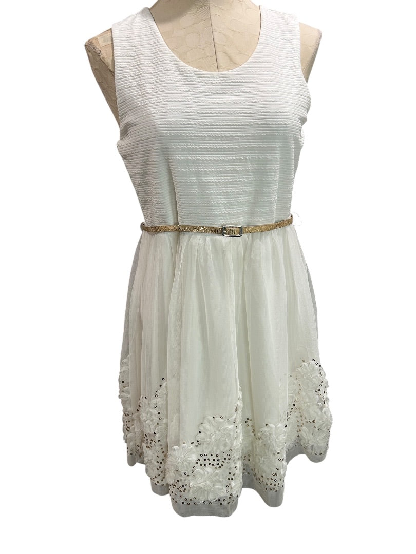 Size 20.5 Knit Works Girls Dressy Jacket and Dress White Gold