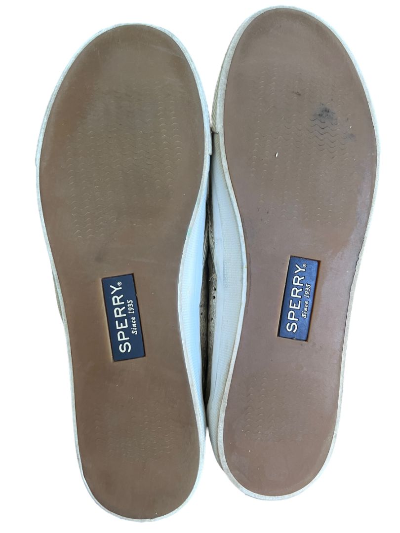 9.5 Sperry Gold Metallic Cut Out Slip-On Sneakers Shoes