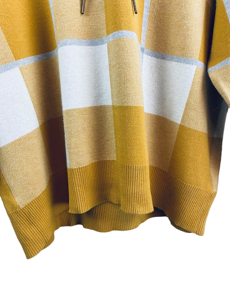 1X Rachel Roy Women's Gold Gray Plaid Soft Pullover Sweater