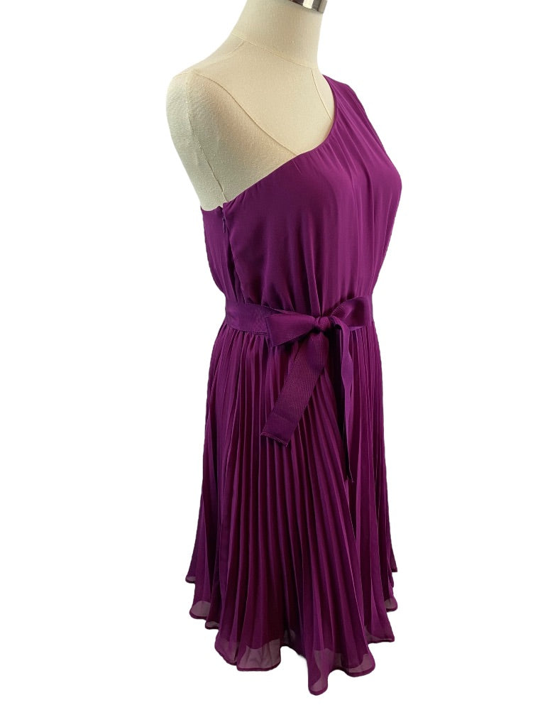 Size 2 The Limited Women's Purple Pleated One Shoulder Sleeveless Ribbon Belt