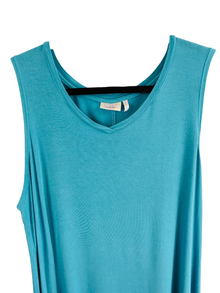 1X LOGO Layers Women's Turquoise Tunic Tank Top Soft