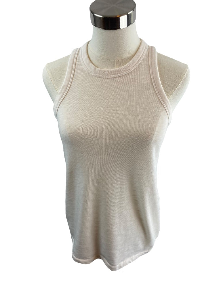 XS LOFT Womens Off White Tank Top Sleeveless Cotton Blend
