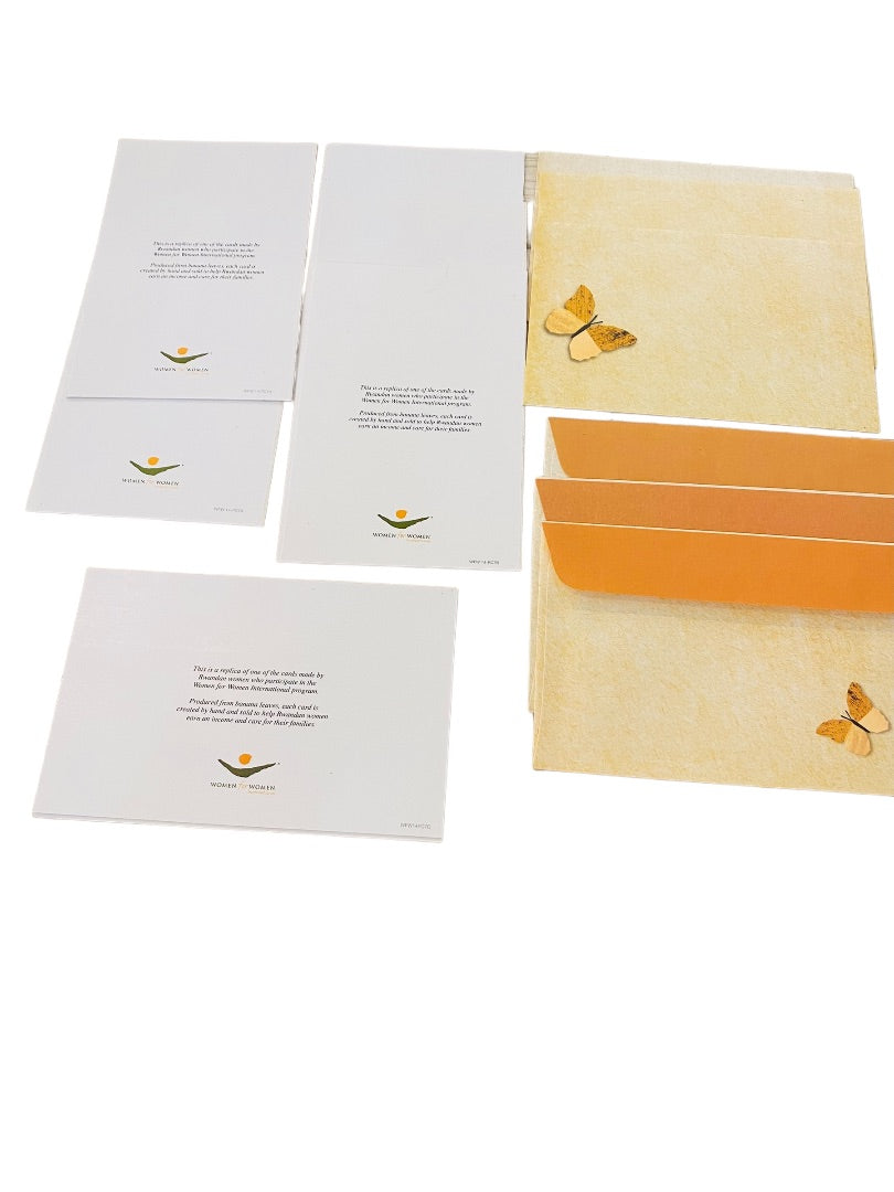 12 New Blank Inside Notecard and Envelope 6" x4" 2 Different Patterns