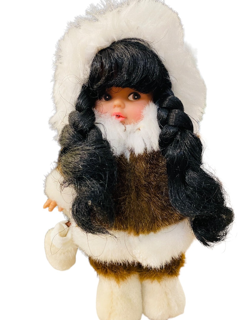 Kipmik "Northern Neighbors" Alaskan Inuit Doll Girl Braids 7.5"