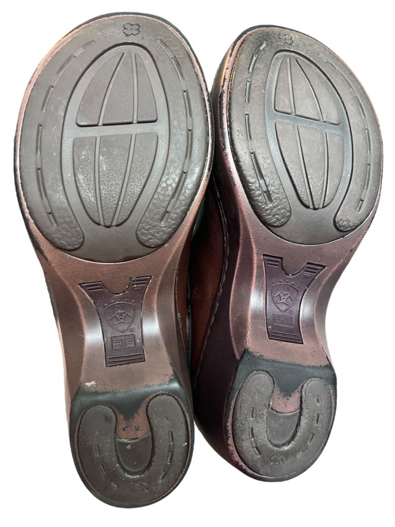 6.5 Ariat Sport Mule 20862 Brown Leather Clogs Slip On
