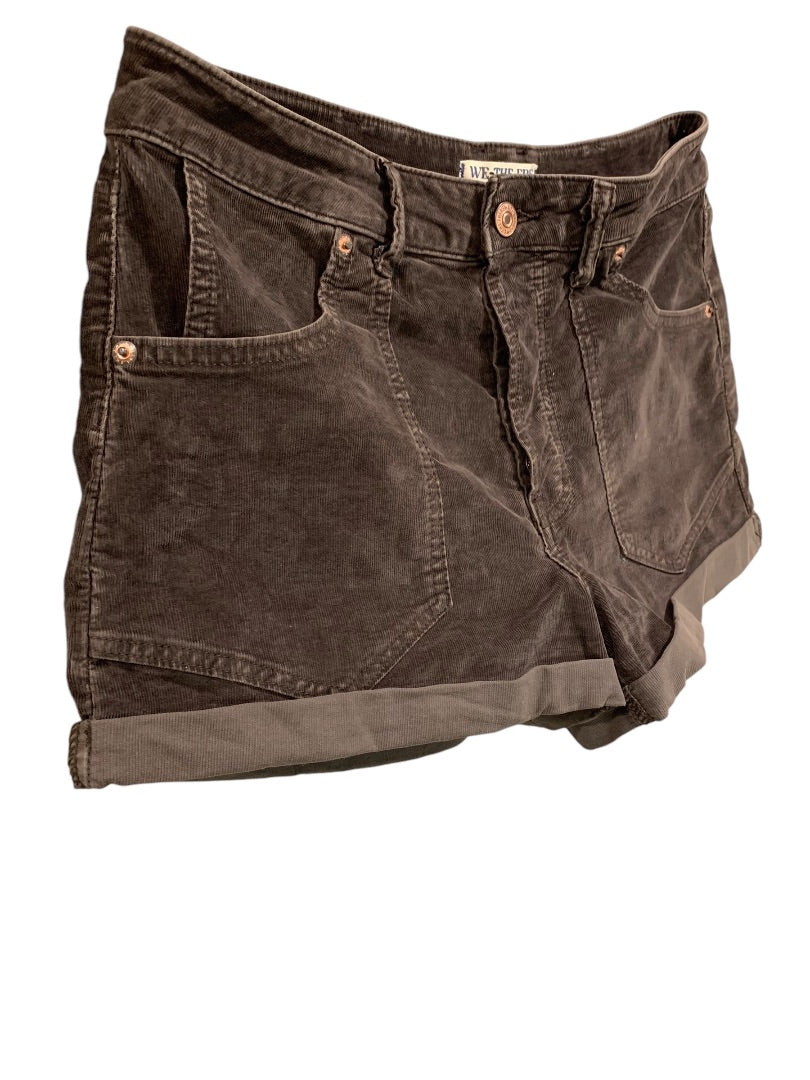 Size 27 We The Free People Womens Brown Corduroy Cuffed Shorts Buttonfly