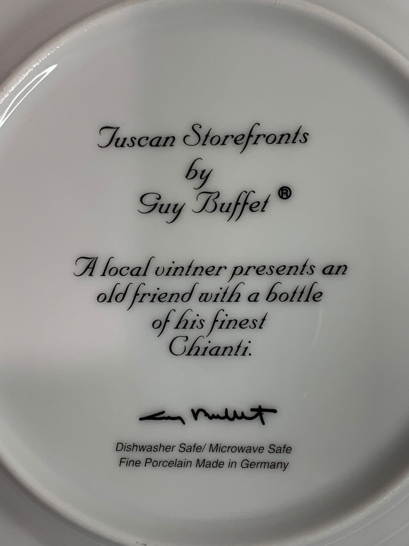 Guy Buffet Tuscan Storefronts Salad Plate Vinter Chianti 8 Inch