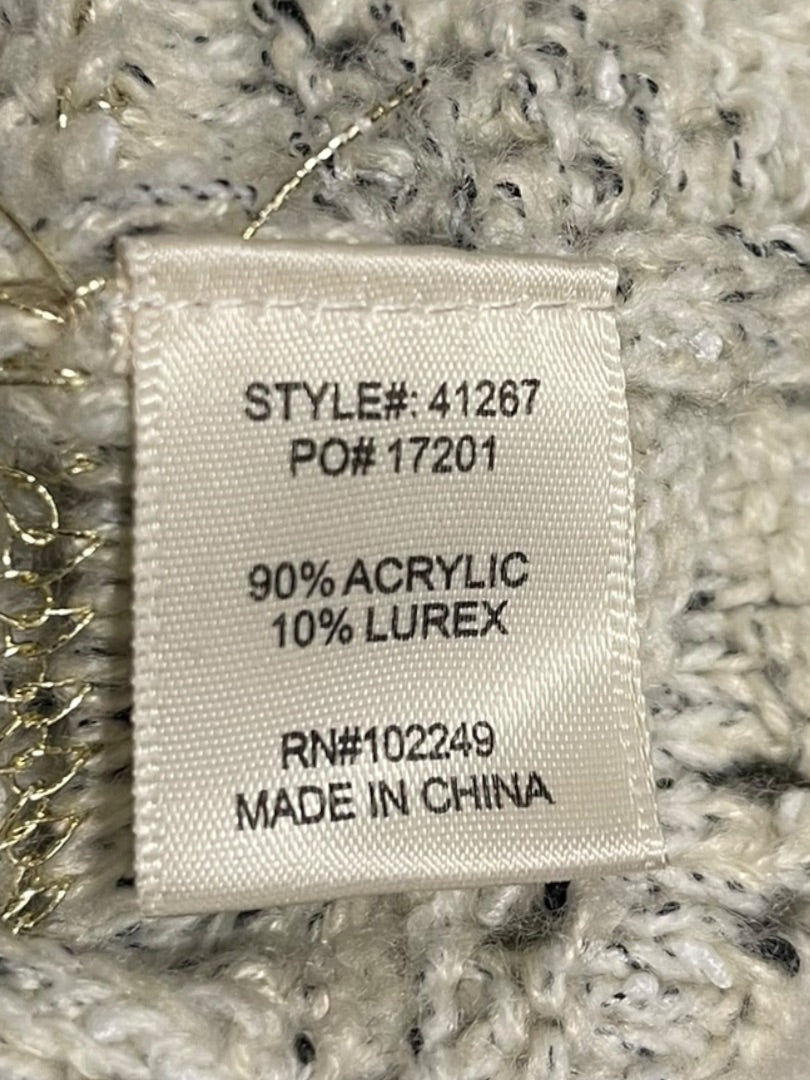 Large Skies Are Blue Loose Knit Womens Sweater Metallic