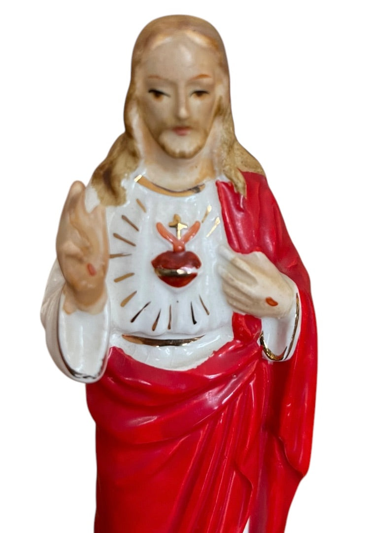 Vintage Sacred Heart of Jesus 6 Inch Figurine Ceramic