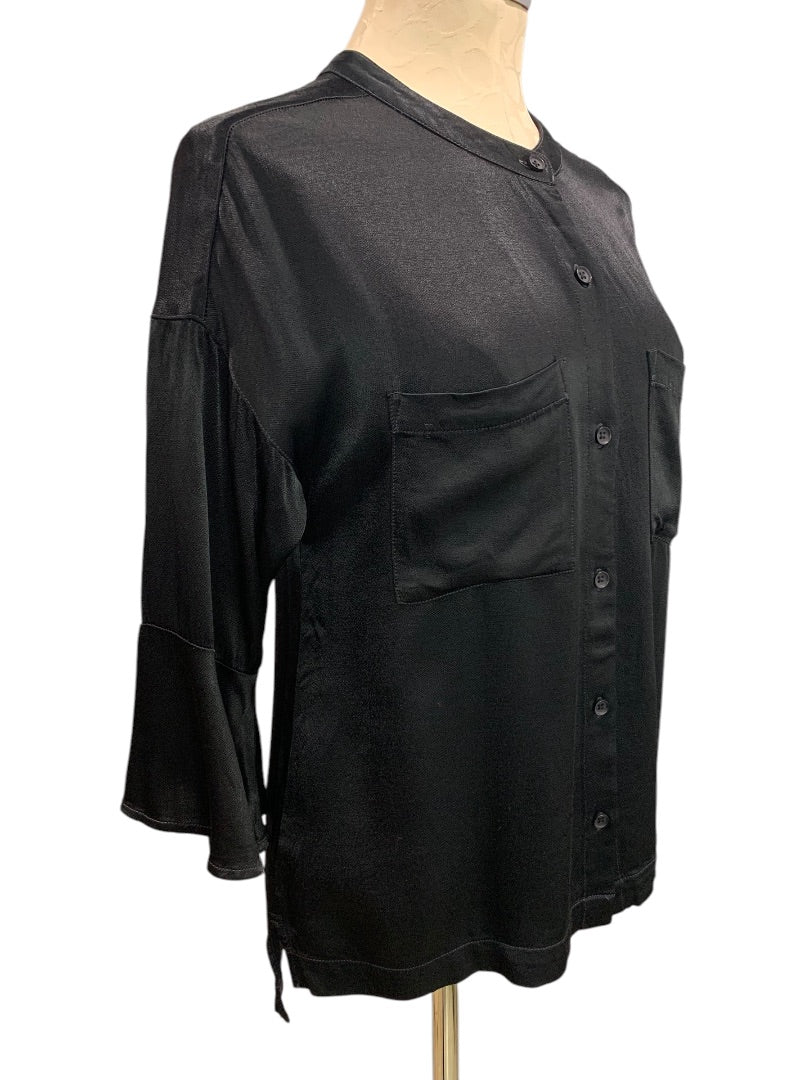 Small mododoc los angeles Black Button Up Shirt Womens Silky