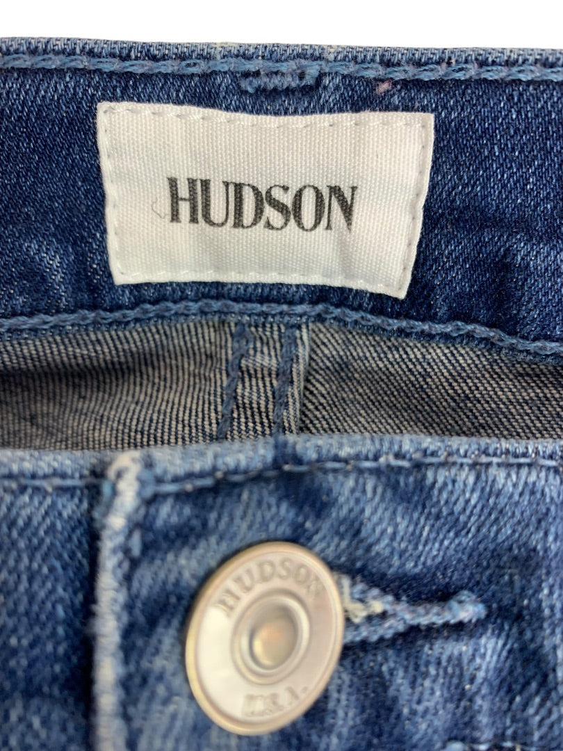 Size 24 Hudson Blair High Rise Straight Crop Jeans Stretch Denim