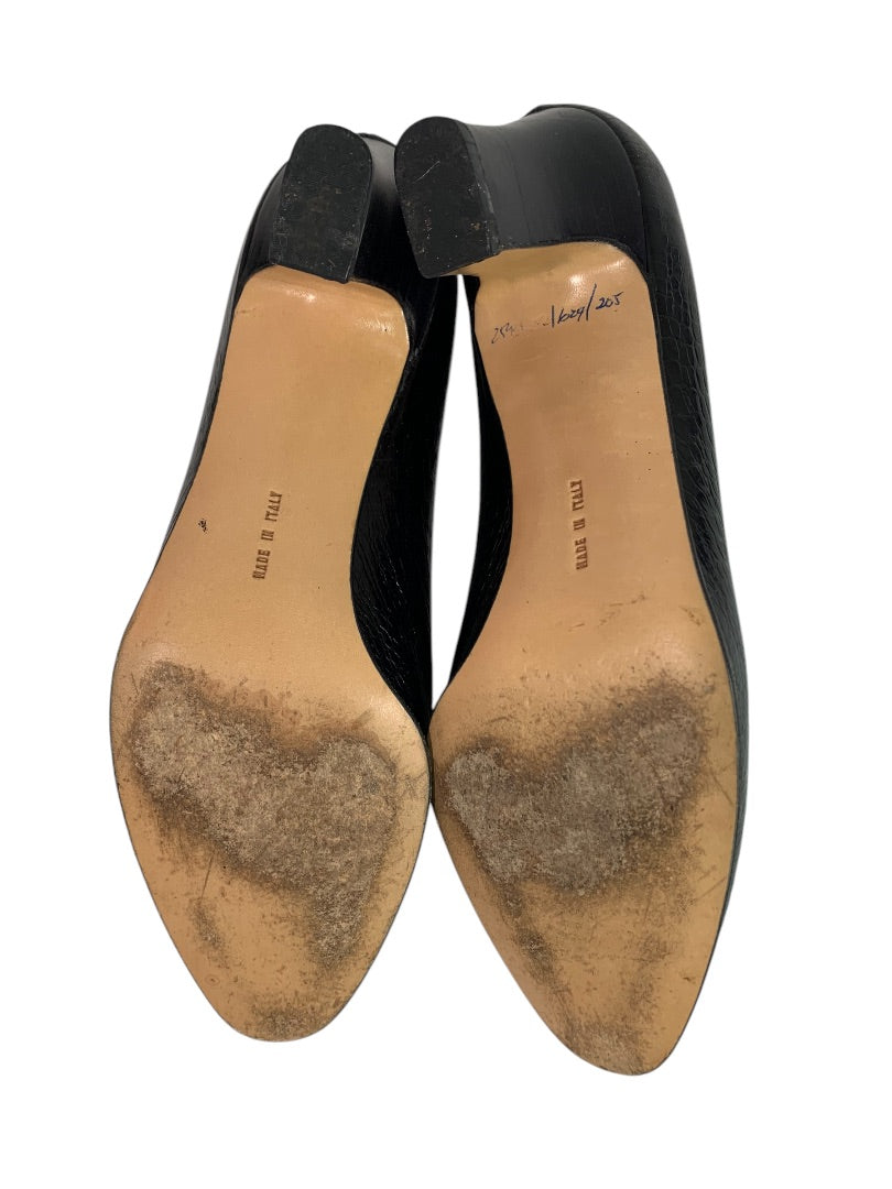 Size 8.5 Salvatore Ferragamo Womens Pumps Nilla Black Croc