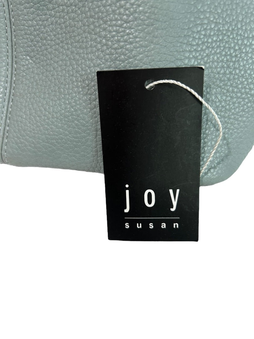 Joy Susan Pebbled Blue Vegan Leather Classic Hobo Handbag Removable Strap