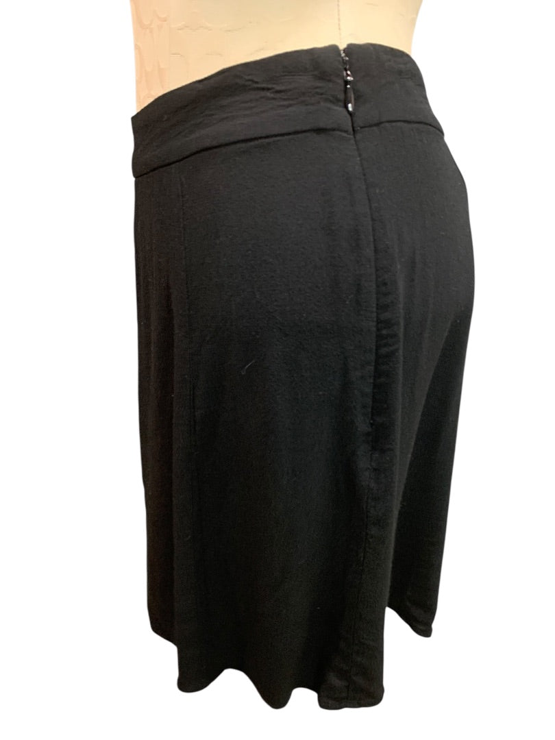 Size 4P Loft Petites Womens Black Lightweight Side Zip A-Line Skirt