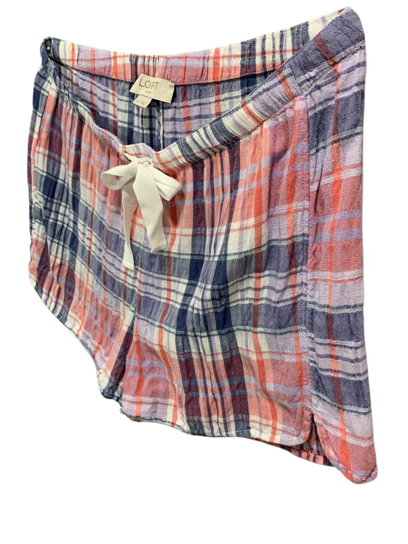 Small Loft Sleep Womens Plaid Pull On Shorts Summer Lightweight