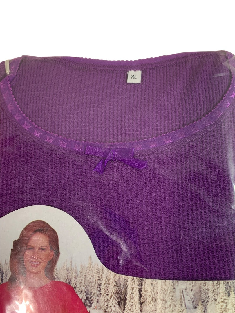 XL Pamela Ladies Thermal Set New Sealed 2 Piece Purple