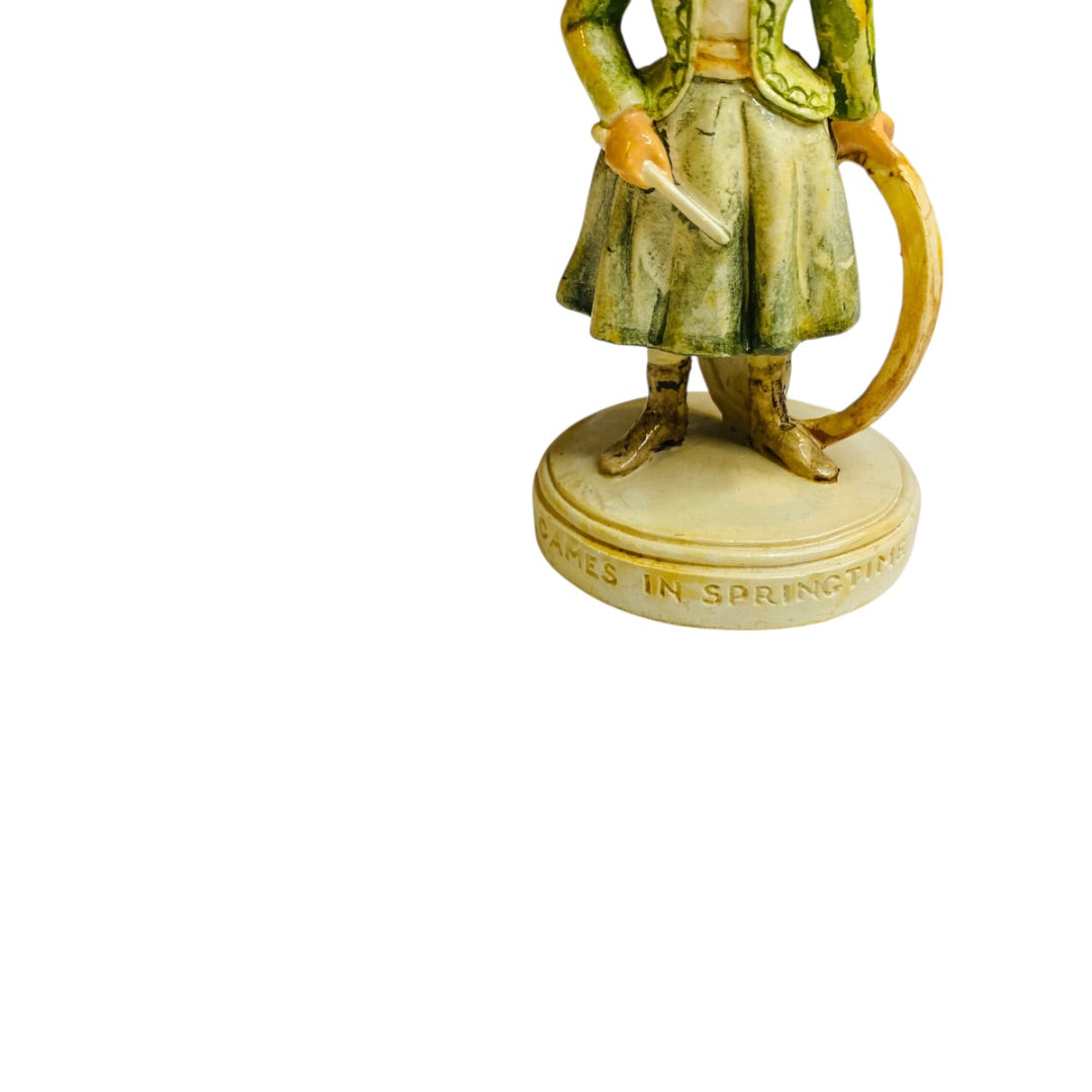 Sebastian Miniatures Figurine Games in Springtime Signed 4 Inch
