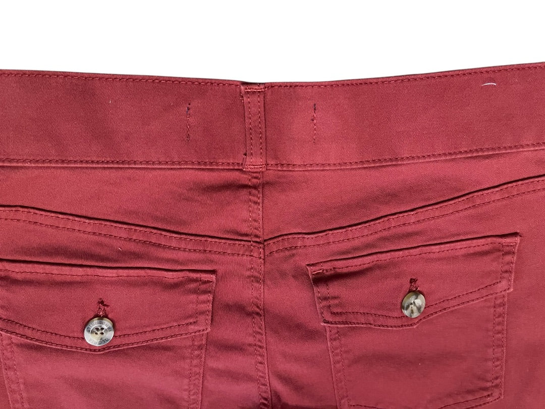 Size 6 Gloria Vanderbilt Womens Pull On Wide Leg Stretch Pants Burgundy