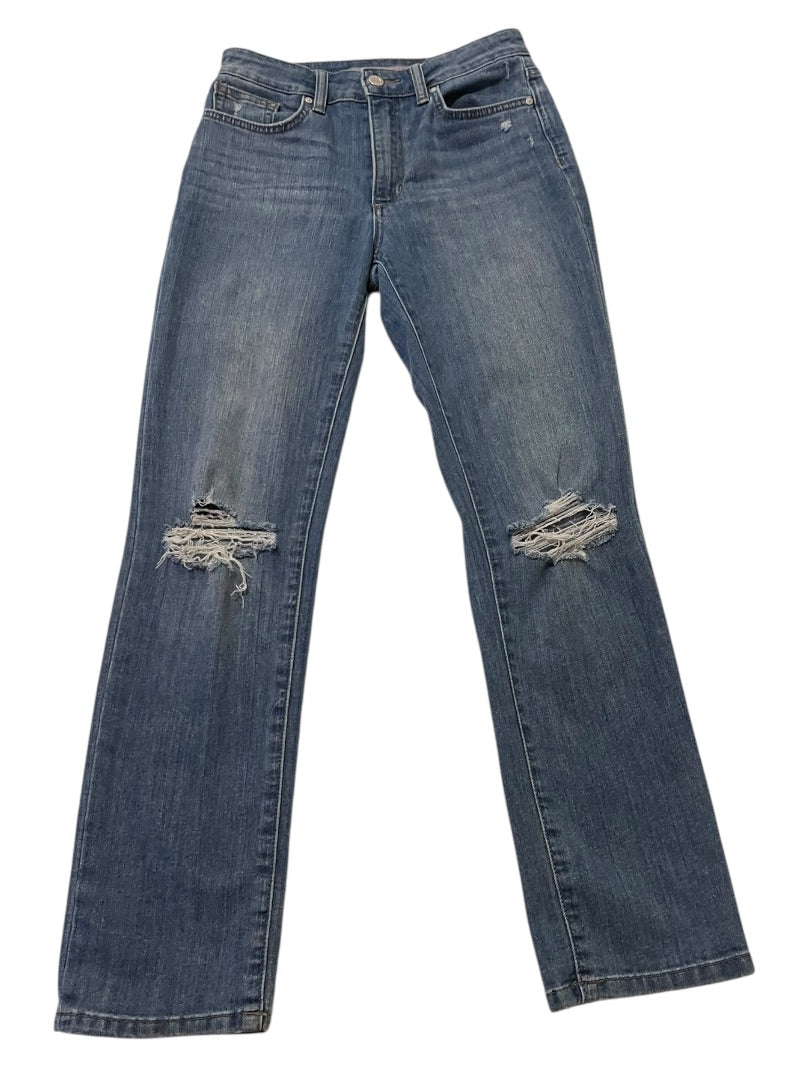 Size 24 Joe's Distressed Straight Leg Womens Jeans Blue Denim