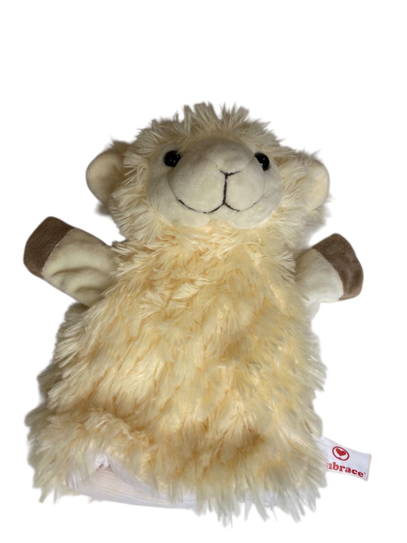 Embrace Plush Hand Puppet Sheep Ivory Stuffed Animal