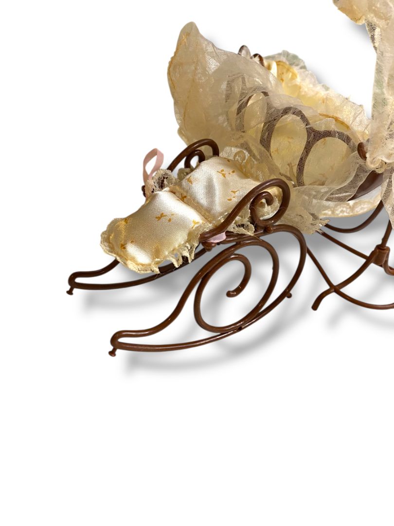 Vintage Plastic Dollhouse Furniture Baby Rocker and Bassinet Playscale 1:4